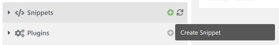 create snippet heading button