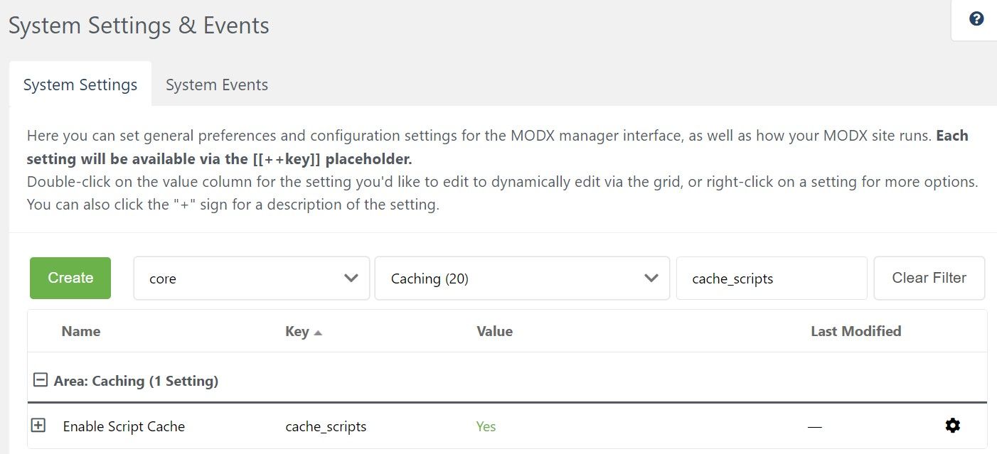 disable snippet caching in modx revolution