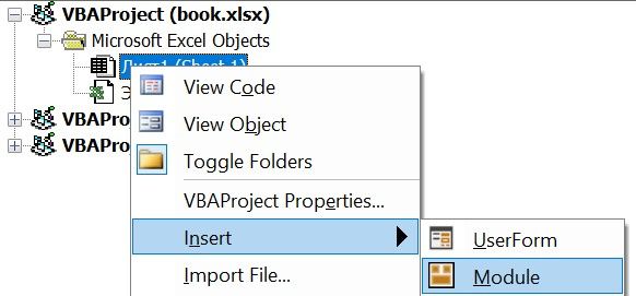 Insert code to VBE